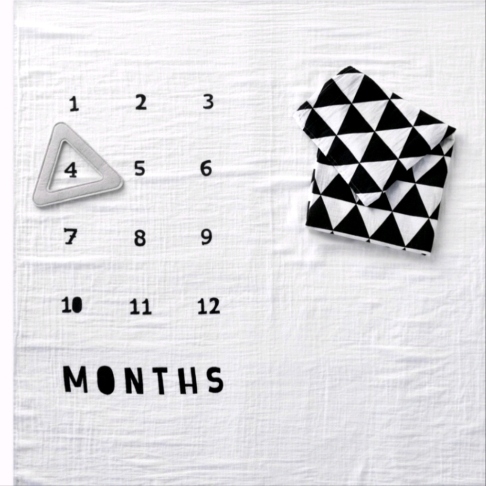 Muslin blankets with felt frame triangle- Cloud Island